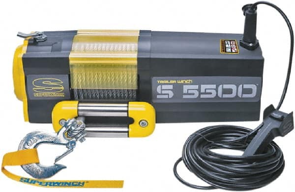 Superwinch - 5,500 Lb. Capacity, 9/32" x 60' Cable, DC Electric Winch - Exact Industrial Supply