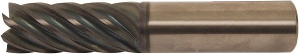 Accupro - 1/4" Diam 7 Flute Solid Carbide 0.06" Corner Radius End Mill - Exact Industrial Supply