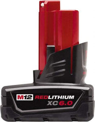 Milwaukee Tool - 12 Volt Lithium-Ion Power Tool Battery - 6 Ahr Capacity, Series M12 REDLITHIUM XC - Exact Industrial Supply