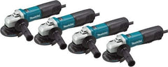 Makita - 4-1/2" Wheel Diam, 10,500 RPM, Corded Angle & Disc Grinder - 5/8-11 Spindle, 120 Volts, 10 Amps - Exact Industrial Supply