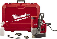 Milwaukee Tool - 1-5/8" Chuck, 5.125" Travel, Portable Electromagnetic Drill Press - 470-730 RPM, 13 Amps, 2.3 hp, 1750 Watts - Exact Industrial Supply