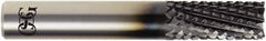 OSG - 1/2" Diam, 1" LOC, Burr End, Solid Carbide Diamond Pattern Router Bit - Right Hand Cut, 3" OAL, 1/2" Shank Diam, Use on Carbon Fiber, Honeycomb Core, Carbon - Exact Industrial Supply