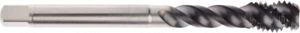 Seco - M12x1.75 Metric 3 Flute 6HX Modified Bottoming Spiral Flute Tap - Powdered Metal, AlTiN Finish, 110mm OAL, Right Hand Flute, Right Hand Thread, H6 - Exact Industrial Supply