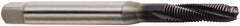 Seco - M6x1.00 Metric 3 Flute 6H Modified Bottoming Spiral Flute Tap - Powdered Metal, TiAlN Finish, 90mm OAL, Right Hand Flute, Right Hand Thread, H6 - Exact Industrial Supply