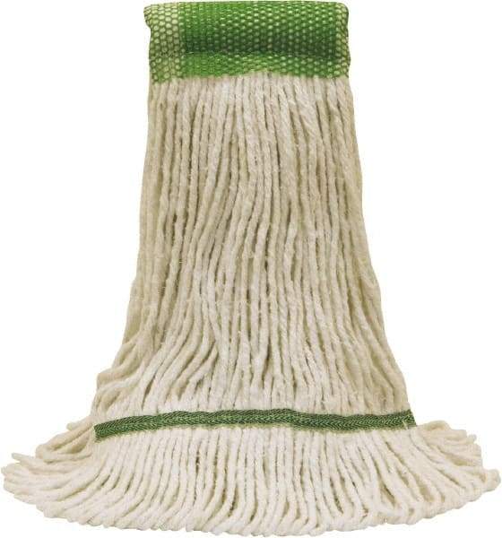 O-Cedar - 5" Green Head Band, Medium Blended Fiber Loop End Mop Head - 4 Ply - Exact Industrial Supply