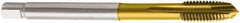 Seco - M33x3.50 Metric, 4 Flute, TiN Finish, Cobalt Spiral Point Tap - Plug Chamfer, Right Hand Thread, 180mm OAL, 50mm Thread Length, 25mm Shank Diam, 6H Class of Fit - Exact Industrial Supply