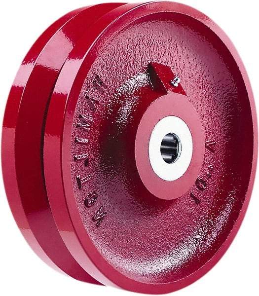 Hamilton - 10 Inch Diameter x 3 Inch Wide, Cast Iron V-Groove Caster Wheel - 3,000 Lb. Capacity, 3-1/4 Inch Hub Length, 1 Inch Axle Diameter, Tapered Roller Bearing - Exact Industrial Supply