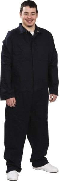 PRO-SAFE - Size 2XL, Navy Blue, Zipper, Arc Flash Coverall - 44 to 46" Chest, Indura Ultra Soft, Cotton, Nylon, 6 Pockets - Exact Industrial Supply