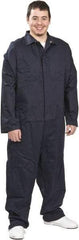 PRO-SAFE - Size XL, Navy Blue, Zipper, Arc Flash Coverall - 40 to 42" Chest, Indura Ultra Soft, Cotton, Nylon, 6 Pockets - Exact Industrial Supply