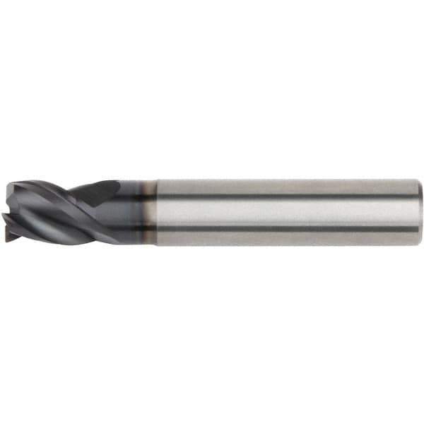 Kennametal - 0.5394" Mill Diam, 0.5512" LOC, 3 Flute Solid Carbide Keyway End Mill - Spiral Flute, AlTiN Finish, 14mm Shank Diam, 75mm OAL, 38° Helix, Centercutting - Exact Industrial Supply