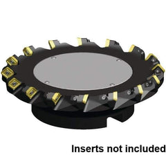 Kennametal - 76.8mm Cut Diam, 22mm Arbor Hole, 6.6mm Max Depth of Cut, 45° Indexable Chamfer & Angle Face Mill - 5 Inserts, SECX-EN GN\xB6SECX-GD2\xB6SECX-SN GN Insert, Right Hand Cut, 5 Flutes, Through Coolant, Series Beyond Blast KSSM - Exact Industrial Supply