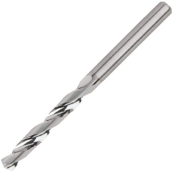 Kennametal - 10.2mm 135° Solid Carbide Jobber Drill - Bright Finish, Right Hand Cut, Spiral Flute, Straight Shank, 102mm OAL, Standard Point - Exact Industrial Supply