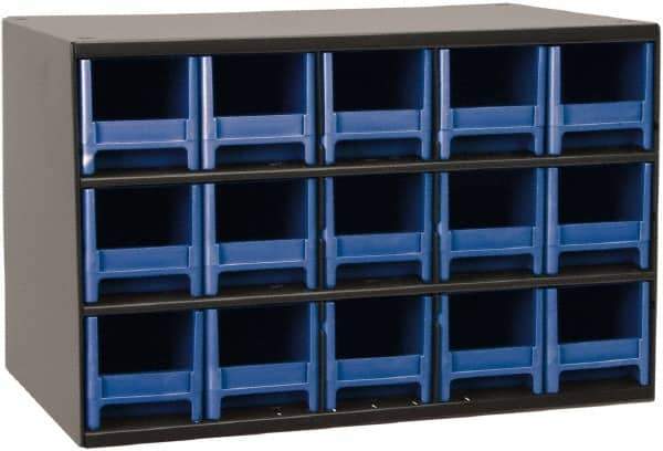 Akro-Mils - 15 Drawer, Small Parts Cabinet - 11" Deep x 17" Wide x 11" High - Exact Industrial Supply