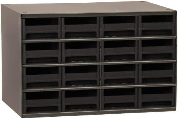 Akro-Mils - 16 Drawer, Small Parts Cabinet - 11" Deep x 17" Wide x 11" High - Exact Industrial Supply