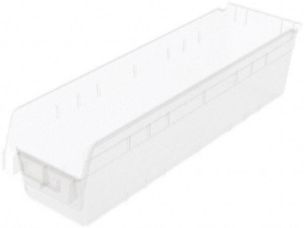 Akro-Mils - 23-5/8" Deep, Clear Polymer Hopper Shelf Bin - 6" High x 6-5/8" Wide x 23-5/8" Long - Exact Industrial Supply