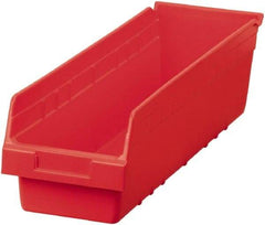Akro-Mils - 23-5/8" Deep, Red Polymer Hopper Shelf Bin - 6" High x 6-5/8" Wide x 23-5/8" Long - Exact Industrial Supply