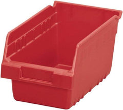 Akro-Mils - 11-5/8" Deep, Red Polymer Hopper Shelf Bin - 6" High x 6-5/8" Wide x 11-5/8" Long - Exact Industrial Supply