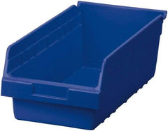 Akro-Mils - 17-7/8" Deep, Blue Polymer Hopper Shelf Bin - 6" High x 8-3/8" Wide x 17-7/8" Long - Exact Industrial Supply