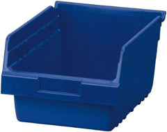 Akro-Mils - 11-5/8" Deep, Blue Polymer Hopper Shelf Bin - 6" High x 8-3/8" Wide x 11-5/8" Long - Exact Industrial Supply
