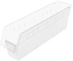 Akro-Mils - 17-7/8" Deep, Clear Polymer Hopper Shelf Bin - 6" High x 4-1/8" Wide x 17-7/8" Long - Exact Industrial Supply
