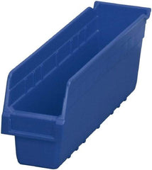 Akro-Mils - 17-7/8" Deep, Blue Polymer Hopper Shelf Bin - 6" High x 4-1/8" Wide x 17-7/8" Long - Exact Industrial Supply