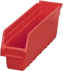Akro-Mils - 17-7/8" Deep, Red Polymer Hopper Shelf Bin - 6" High x 4-1/8" Wide x 17-7/8" Long - Exact Industrial Supply