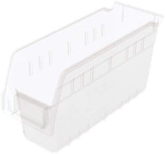 Akro-Mils - 11-5/8" Deep, Clear Polymer Hopper Shelf Bin - 6" High x 4-1/8" Wide x 11-5/8" Long - Exact Industrial Supply