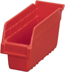 Akro-Mils - 11-5/8" Deep, Red Polymer Hopper Shelf Bin - 6" High x 4-1/8" Wide x 11-5/8" Long - Exact Industrial Supply