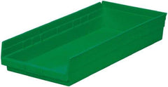 Akro-Mils - 513 Lb. Load Capacity, 23-5/8" Deep, Green Hopper Shelf Bin - 4" High x 11-1/8" Wide x 23-5/8" Long - Exact Industrial Supply