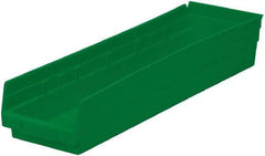 Akro-Mils - 321 Lb. Load Capacity, 23-5/8" Deep, Green Hopper Shelf Bin - 4" High x 6-5/8" Wide x 23-5/8" Long - Exact Industrial Supply