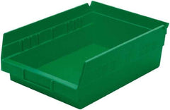 Akro-Mils - 138 Lb. Load Capacity, 11-5/8" Deep, Green Hopper Shelf Bin - 4" High x 8-3/8" Wide x 11-5/8" Long - Exact Industrial Supply