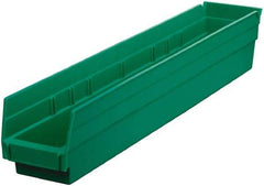 Akro-Mils - 199 Lb. Load Capacity, 23-5/8" Deep, Green Hopper Shelf Bin - 4" High x 4-1/8" Wide x 23-5/8" Long - Exact Industrial Supply