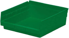 Akro-Mils - 197 Lb. Load Capacity, 11-5/8" Deep, Green Hopper Shelf Bin - 4" High x 11-1/8" Wide x 11-5/8" Long - Exact Industrial Supply