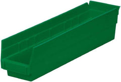 Akro-Mils - 123 Lb. Load Capacity, 17-7/8" Deep, Green Hopper Shelf Bin - 4" High x 4-1/8" Wide x 17-7/8" Long - Exact Industrial Supply