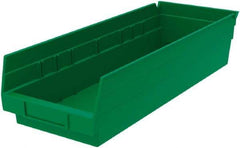 Akro-Mils - 176 Lb. Load Capacity, 17-7/8" Deep, Green Hopper Shelf Bin - 4" High x 6-5/8" Wide x 17-7/8" Long - Exact Industrial Supply