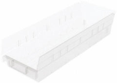 Akro-Mils - 176 Lb. Load Capacity, 17-7/8" Deep, Clear Hopper Shelf Bin - 4" High x 6-5/8" Wide x 17-7/8" Long - Exact Industrial Supply