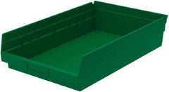 Akro-Mils - 292 Lb. Load Capacity, 17-7/8" Deep, Green Hopper Shelf Bin - 4" High x 11-1/8" Wide x 17-7/8" Long - Exact Industrial Supply