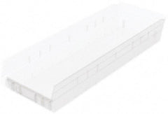 Akro-Mils - 346 Lb. Load Capacity, 23-5/8" Deep, Clear Hopper Shelf Bin - 4" High x 8-3/8" Wide x 23-5/8" Long - Exact Industrial Supply