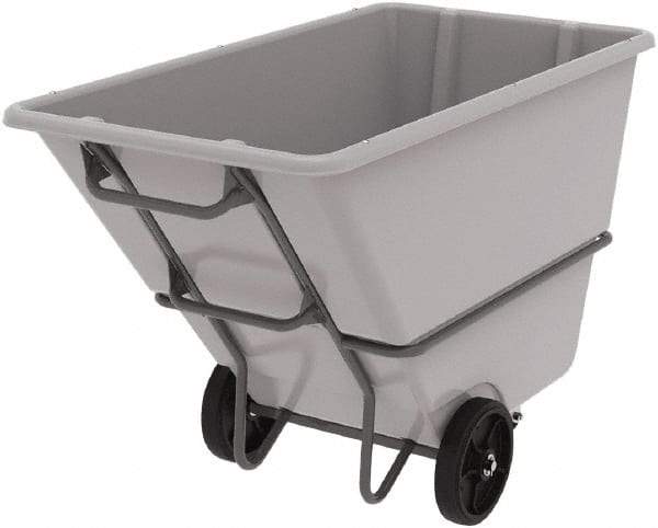 Akro-Mils - 2,000 Lb Load Capacity, 1 Cu Yd, Plastic Tilt Truck - 33" Wide x 66" Long x 42" High, Gray - Exact Industrial Supply