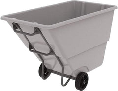 Akro-Mils - 1,000 Lb Load Capacity, 1 Cu Yd, Plastic Tilt Truck - 33" Wide x 66" Long x 42" High, Gray - Exact Industrial Supply