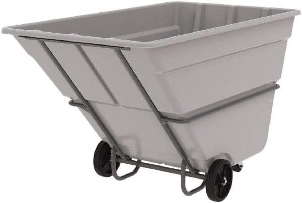 Akro-Mils - 2,000 Lb Load Capacity, 2 Cu Yd, Plastic Tilt Truck - 48" Wide x 85" Long x 51" High, Gray - Exact Industrial Supply