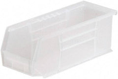 Akro-Mils - 20 Lb. Load Capacity, 10-7/8" Deep, Clear Polymer Hopper Stacking Bin - 4" High x 4-1/8" Wide x 10-7/8" Long - Exact Industrial Supply