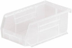 Akro-Mils - 10 Lb. Load Capacity, 7-3/8" Deep, Clear Polymer Hopper Stacking Bin - 3" High x 4-1/8" Wide x 7-3/8" Long - Exact Industrial Supply