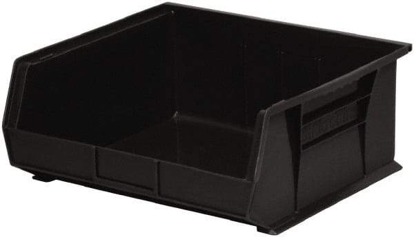 Akro-Mils - 75 Lb. Load Capacity, 14-3/4" Deep, Black Polymer Hopper Stacking Bin - 7" High x 16-1/2" Wide x 14-3/4" Long - Exact Industrial Supply