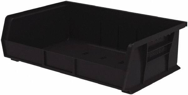 Akro-Mils - 60 Lb. Load Capacity, 10-7/8" Deep, Black Polymer Hopper Stacking Bin - 5" High x 16-1/2" Wide x 10-7/8" Long - Exact Industrial Supply