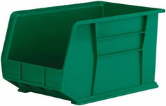 Akro-Mils - 60 Lb. Load Capacity, 18" Deep, Green Polymer Hopper Stacking Bin - 10" High x 11" Wide x 18" Long - Exact Industrial Supply