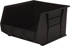 Akro-Mils - 75 Lb. Load Capacity, 18" Deep, Black Polymer Hopper Stacking Bin - 11" High x 16-1/2" Wide x 18" Long - Exact Industrial Supply