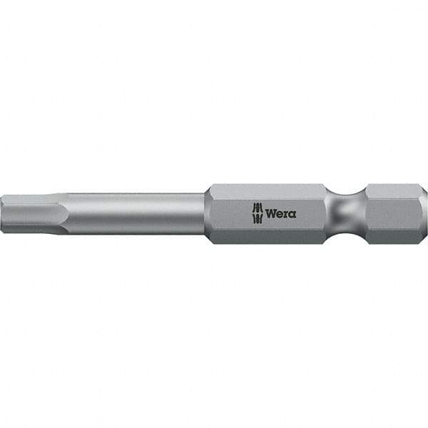 Wera - 3/64" Hex Screwdriver Bit - 1/4" Drive, 50mm OAL - Exact Industrial Supply