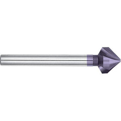 Magafor - 6.3mm Head Diam, 15/64" Shank Diam, 90° Cobalt Countersink - 3-5/16" OAL, Single End, Straight Shank, Right Hand Cut - Exact Industrial Supply