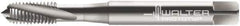 Walter-Prototyp - M7x1.00 Metric 3 Flute 6H Modified Bottoming Spiral Flute Tap - Cobalt, Bright Finish, 80mm OAL, Right Hand Flute, Right Hand Thread, Series 20410 - Exact Industrial Supply
